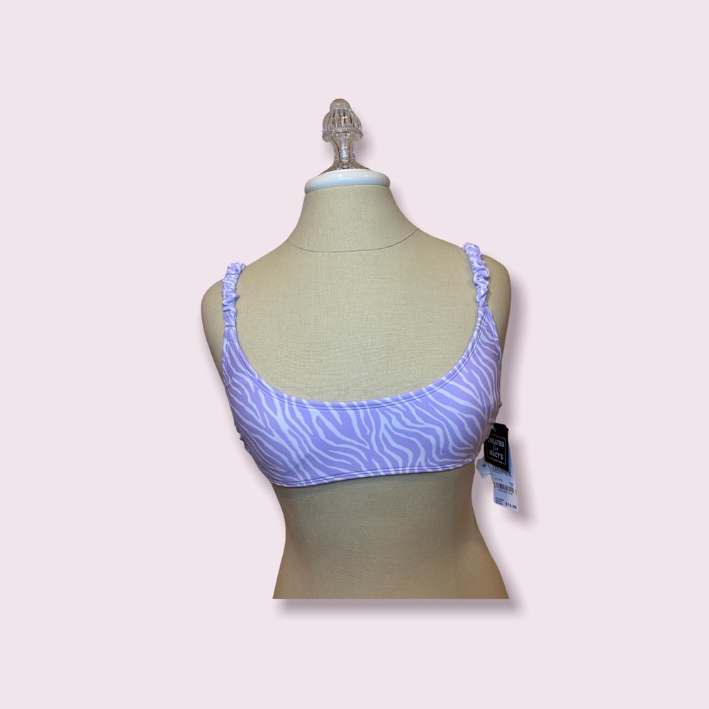 Lilac Zebra print bikini top
